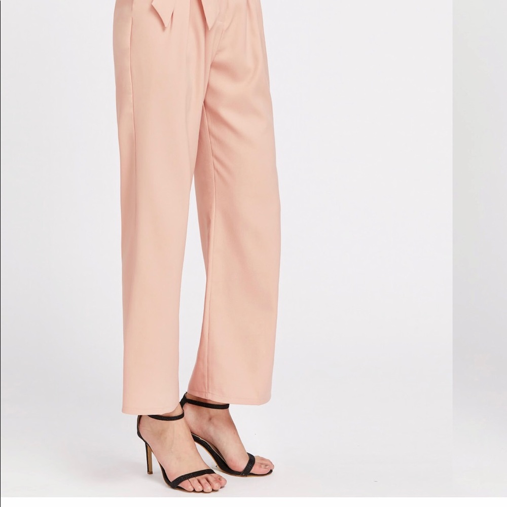 Self Tie Waist Wide Leg Pants - Picture 4 of 6